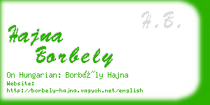 hajna borbely business card